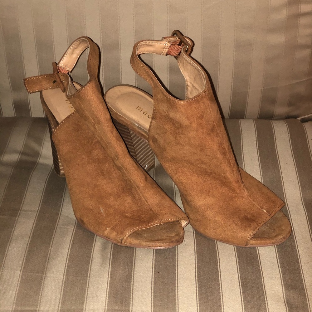 Madden Girl Bekkie Open Toe Bootie Tan Size 7